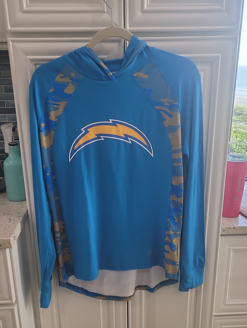 Womens Blue Hooded NFL Shirt - Chargers NWOT